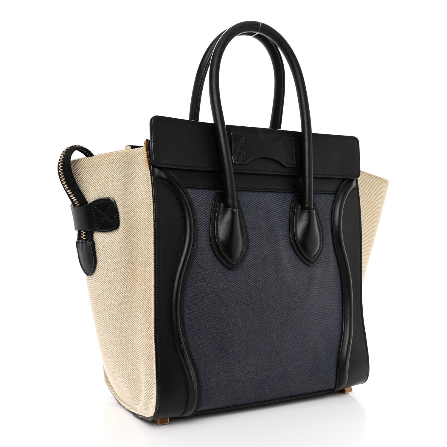Celine Canvas Smooth Calfskin Micro Tri-Color Luggage Navy Blue 3 of 12