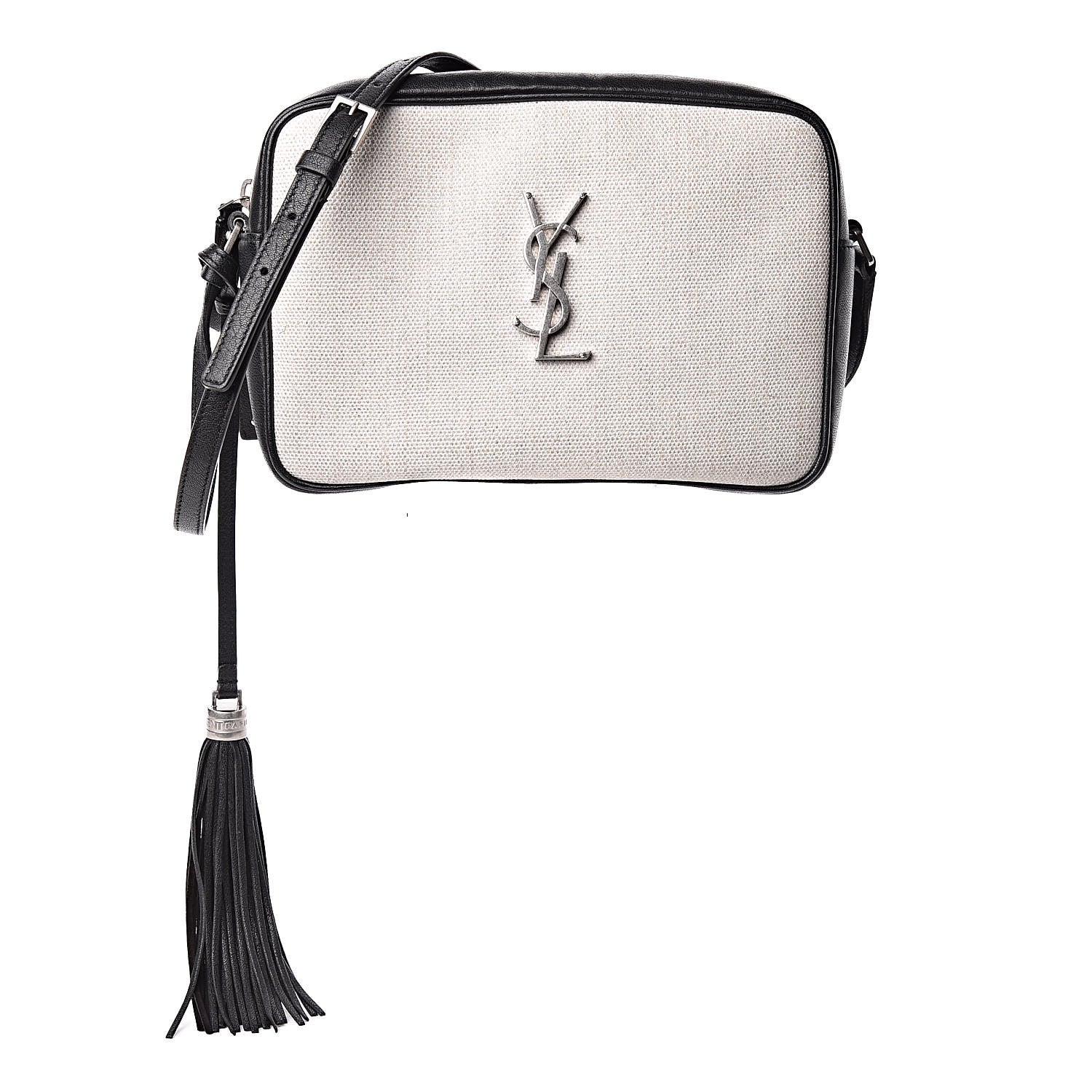 Saint Laurent Linen Canvas Monogram Lou Camera Bag Black 1 of 9