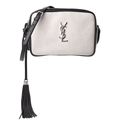 Saint Laurent Linen Canvas Monogram Lou Camera Bag Black 1 of 9