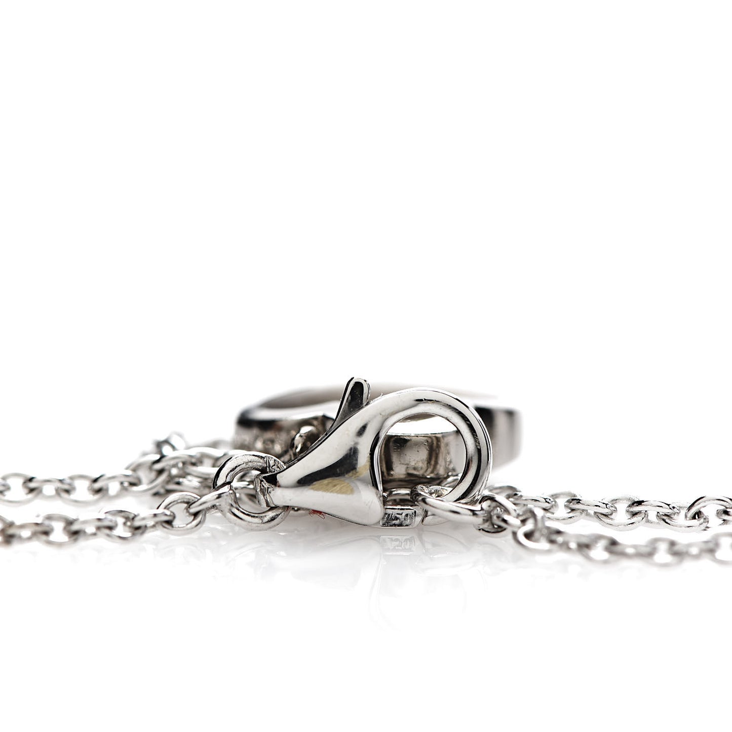 18K White Gold Gray Mother of Pearl Pure Alhambra Pendant Necklace