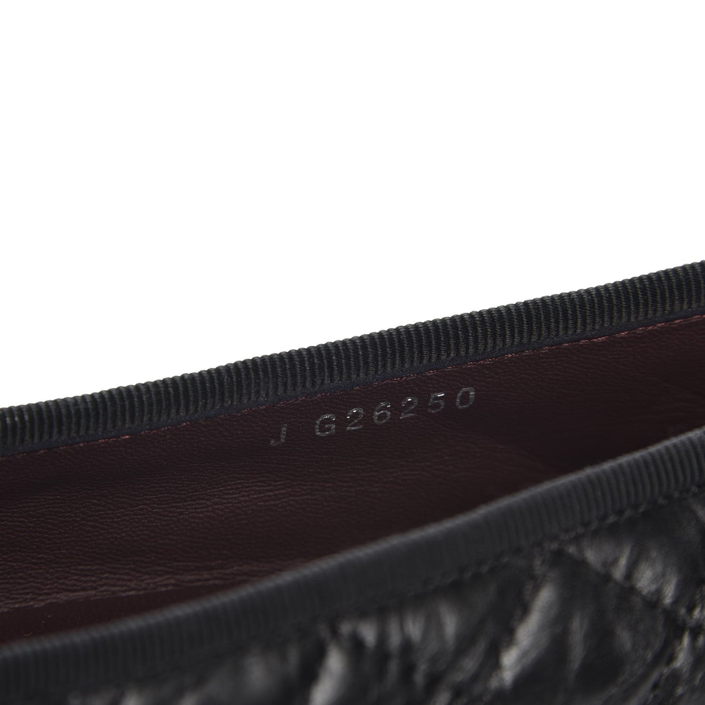 Aged Calfskin Quilted Cap Toe Ballerina Flats 39.5 Black
