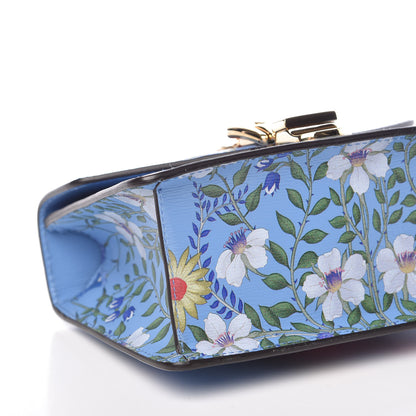 Gucci Shangai Calfskin Web New Flora Mini Sylvie Chain Shoulder Bag Azure 8 of 9