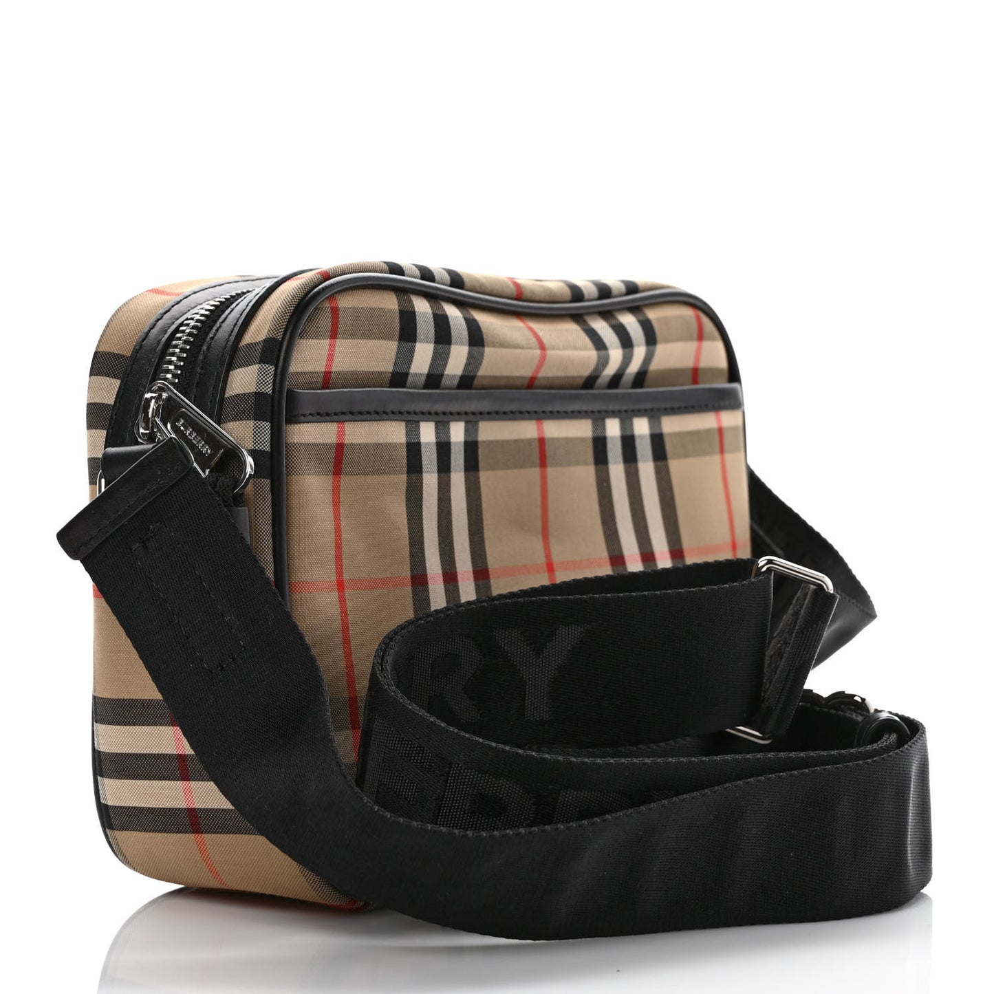 Vintage Check Calfskin Small Camera Bag Archive Beige