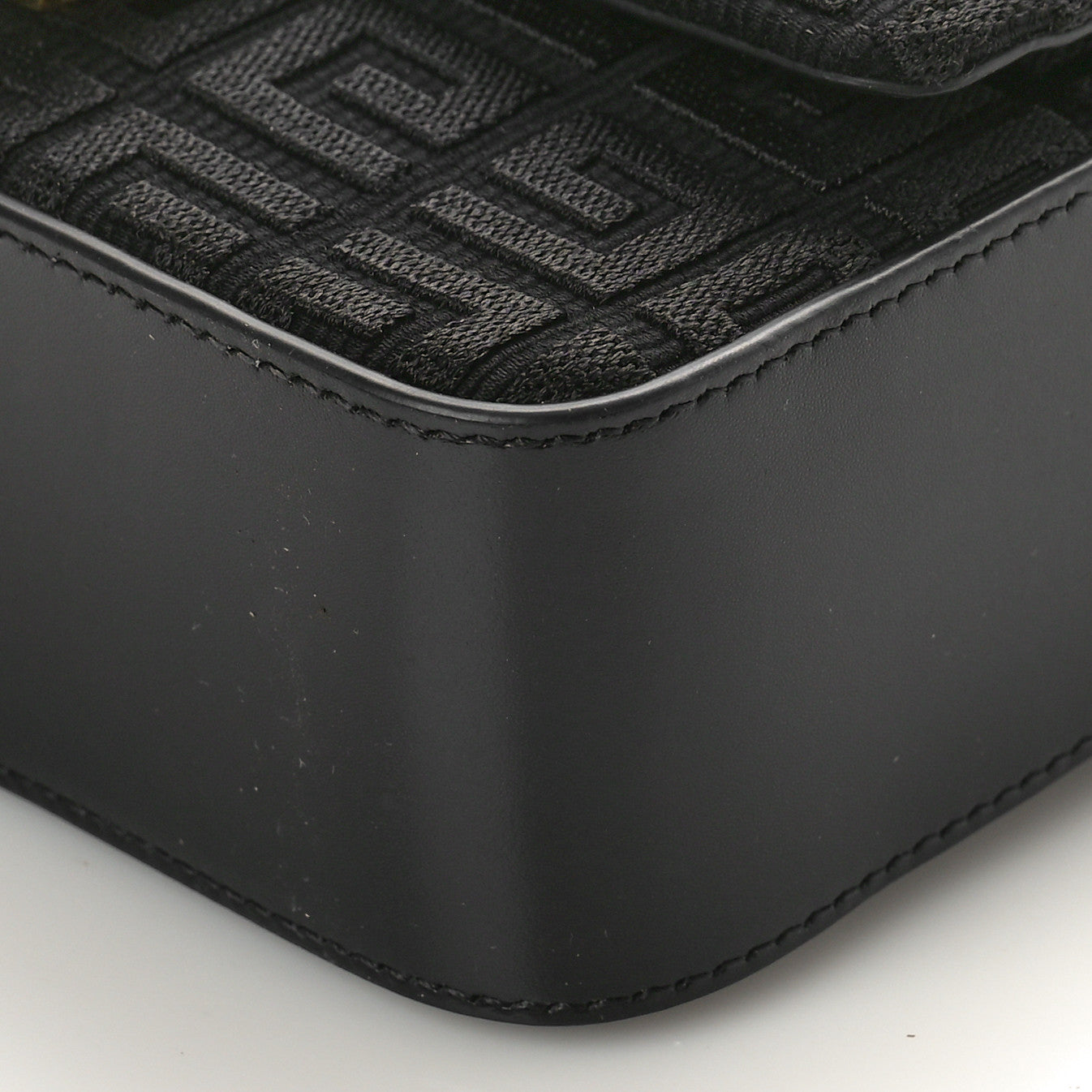 Canvas Woven Embroidered Small 4G Bag With Chain Black