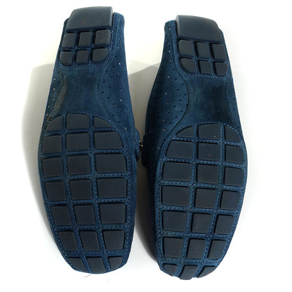 Louis Vuitton Perforated Suede Monte Carlo Mens Loafers Marine 12 5 of 9