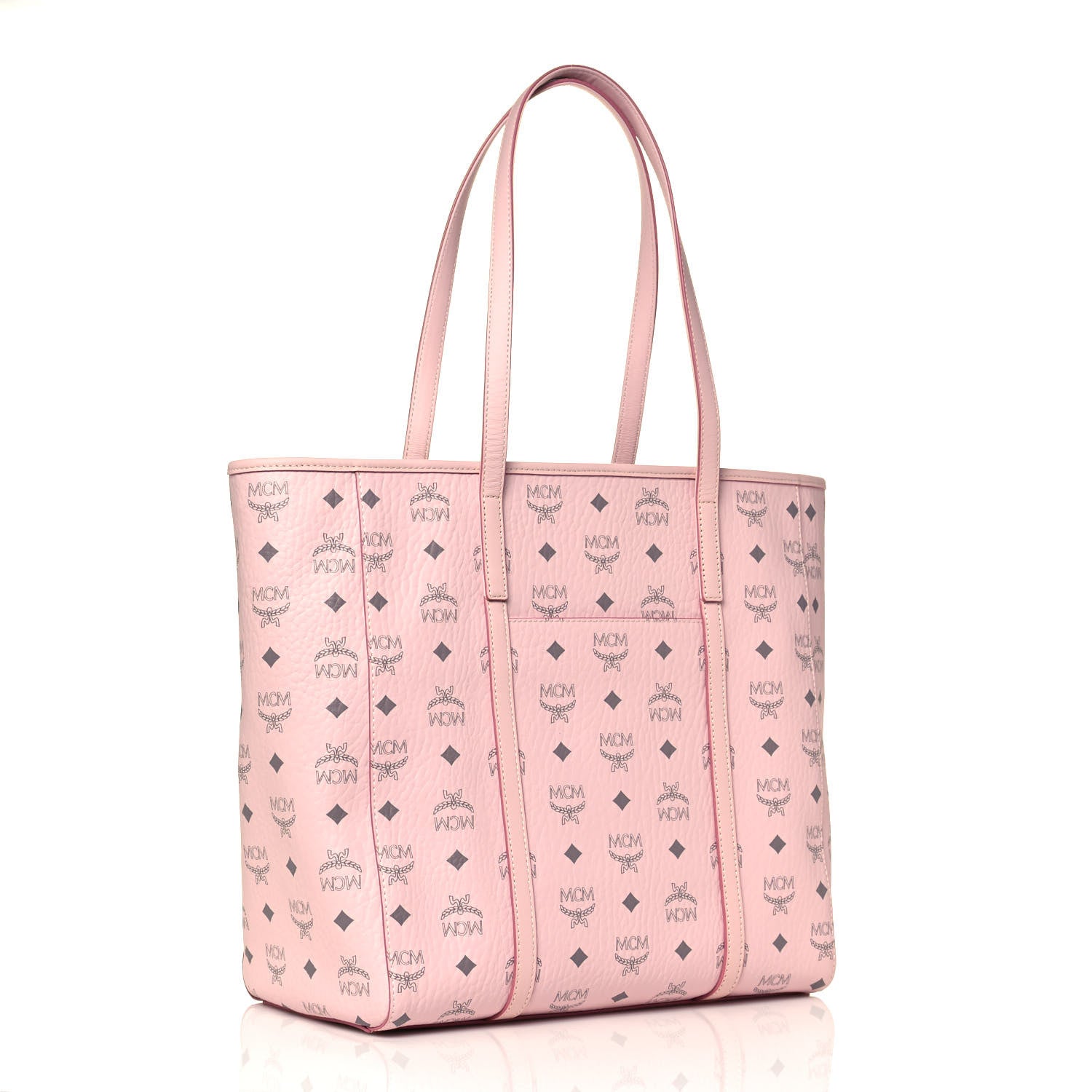 MCM Visetos Toni Shopper Tote Powder Pink 3 of 11