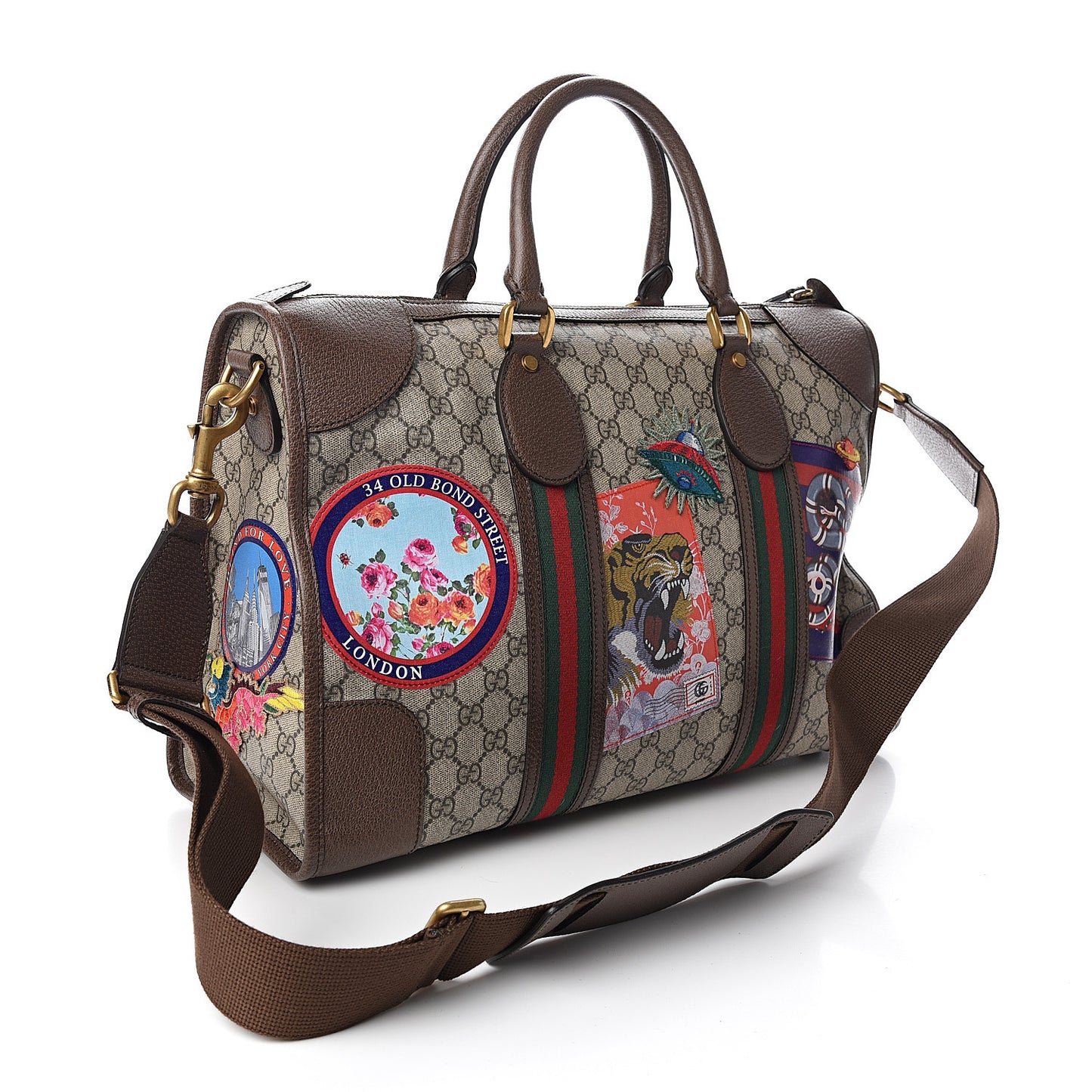 Soft GG Supreme Monogram Courrier Medium Duffle Bag Beige New Acero Multicolor