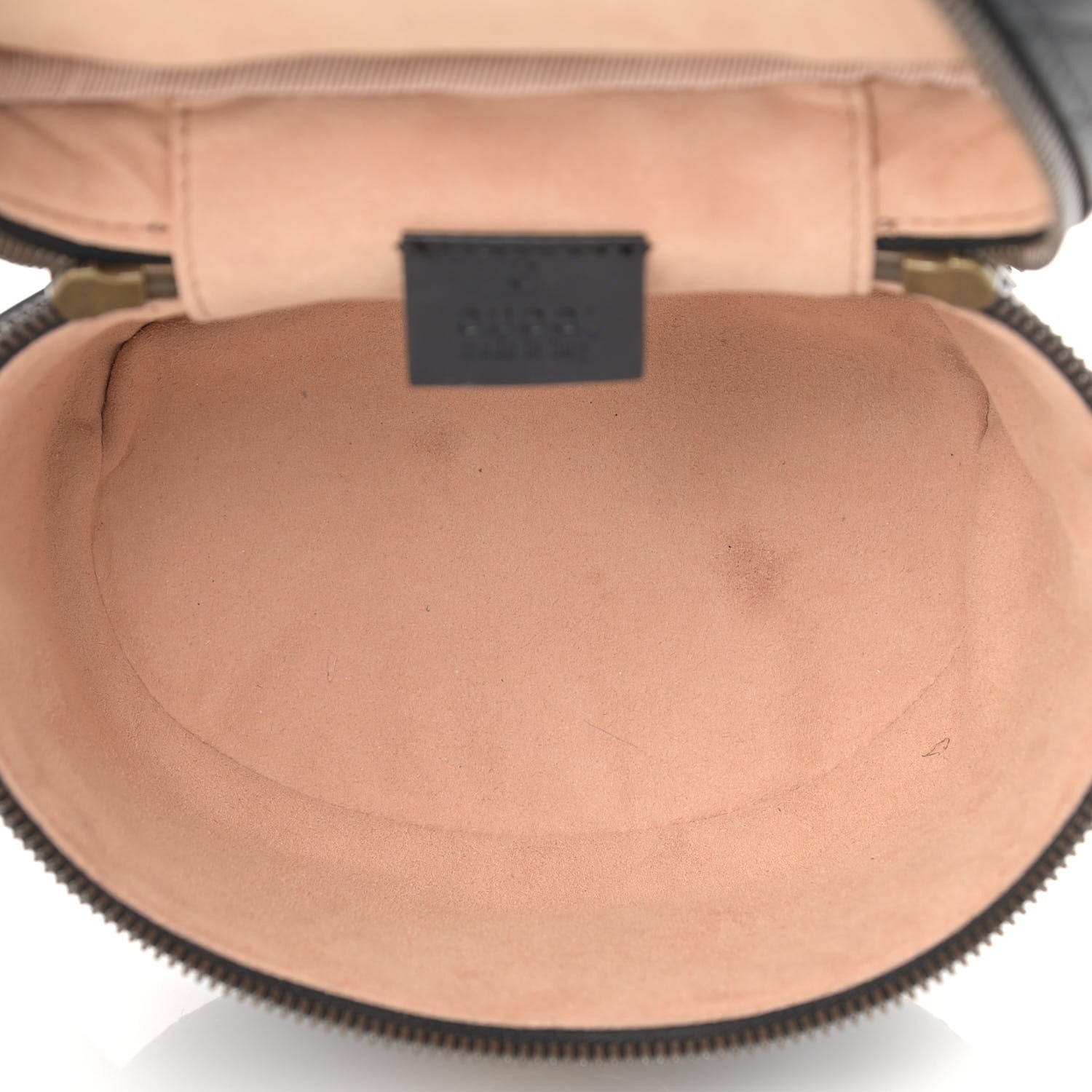 Gucci Calfskin Matelasse Mini GG Marmont Round Backpack Black 5 of 11