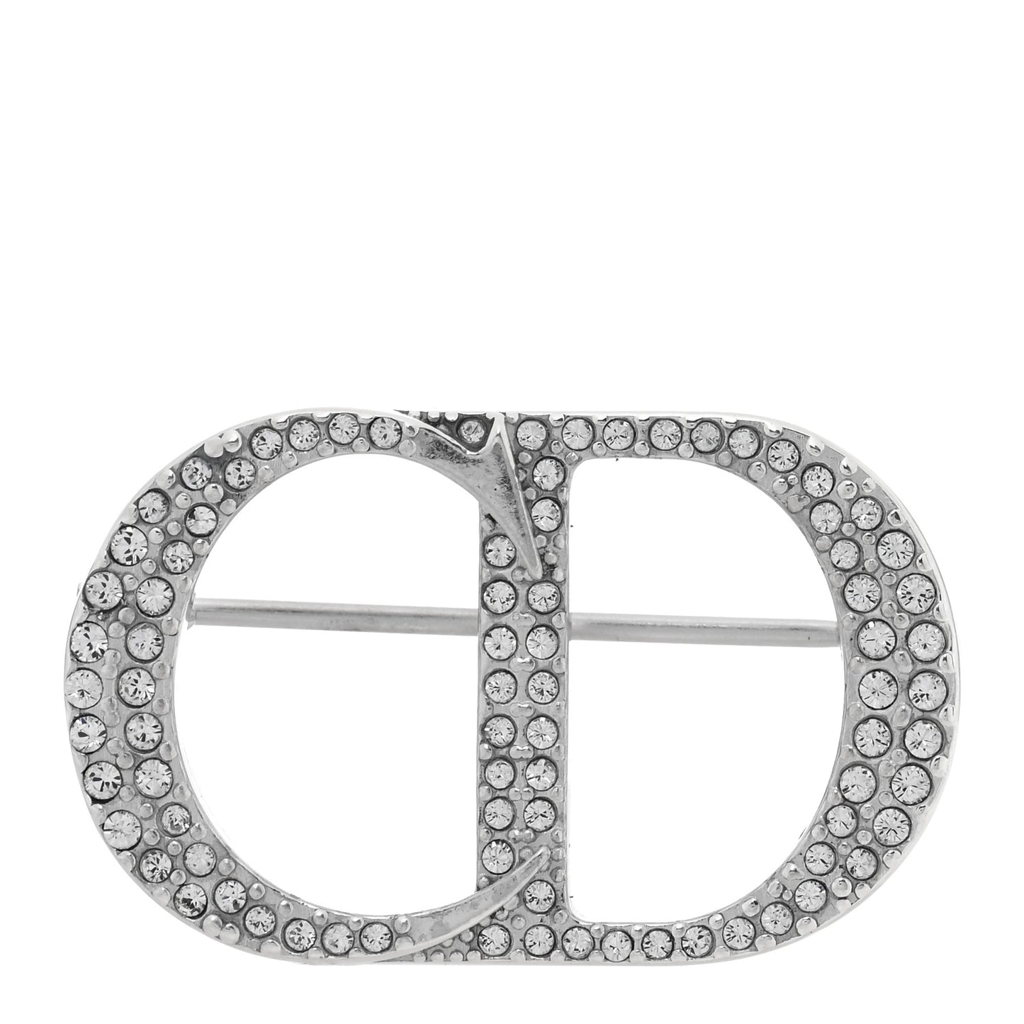 Sterling Silver Crystal CD Logo Brooch