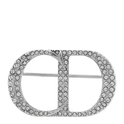 Christian Dior Sterling Silver Crystal CD Logo Brooch 1 of 3