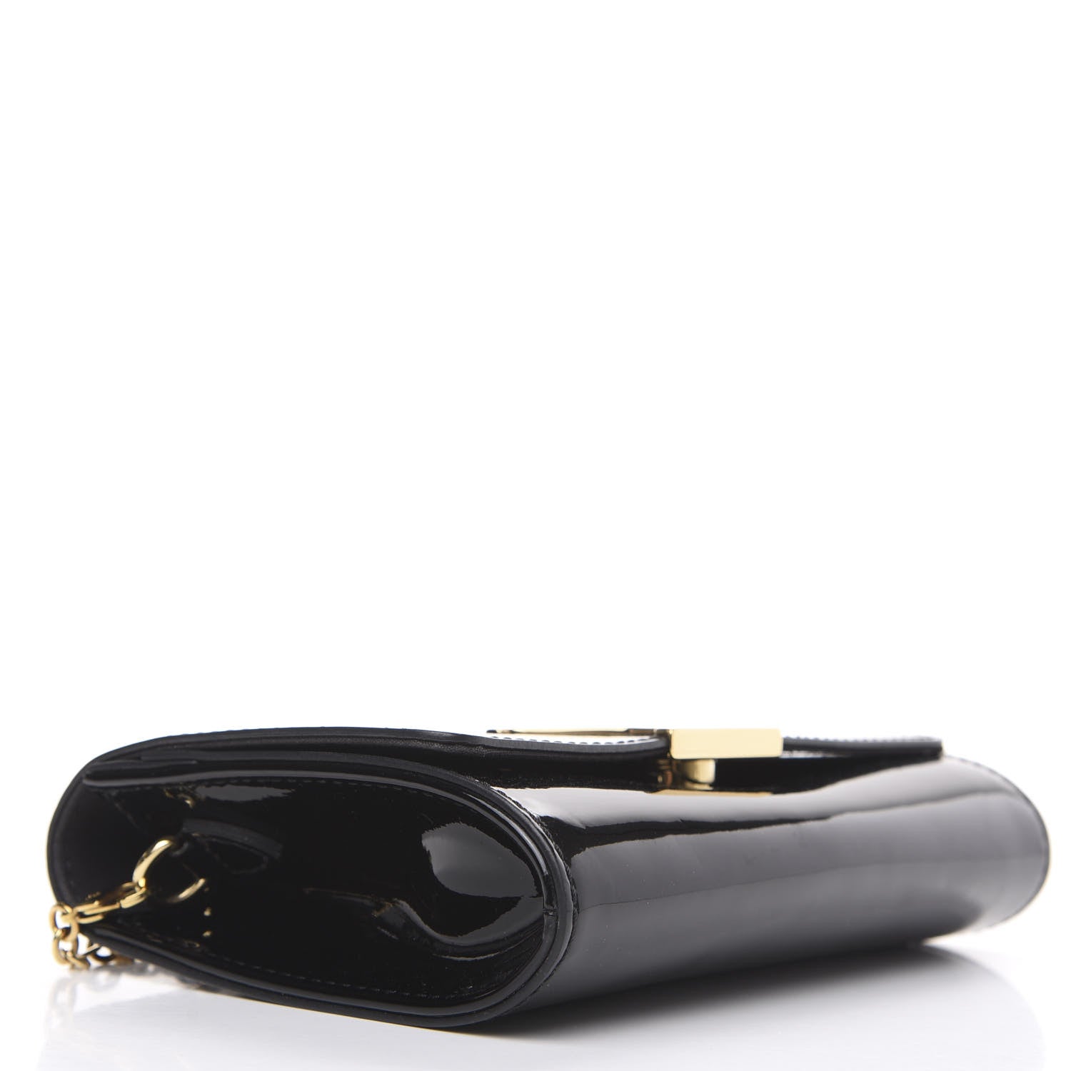 Louis Vuitton Patent Louise PM Chain Clutch Black 3 of 10