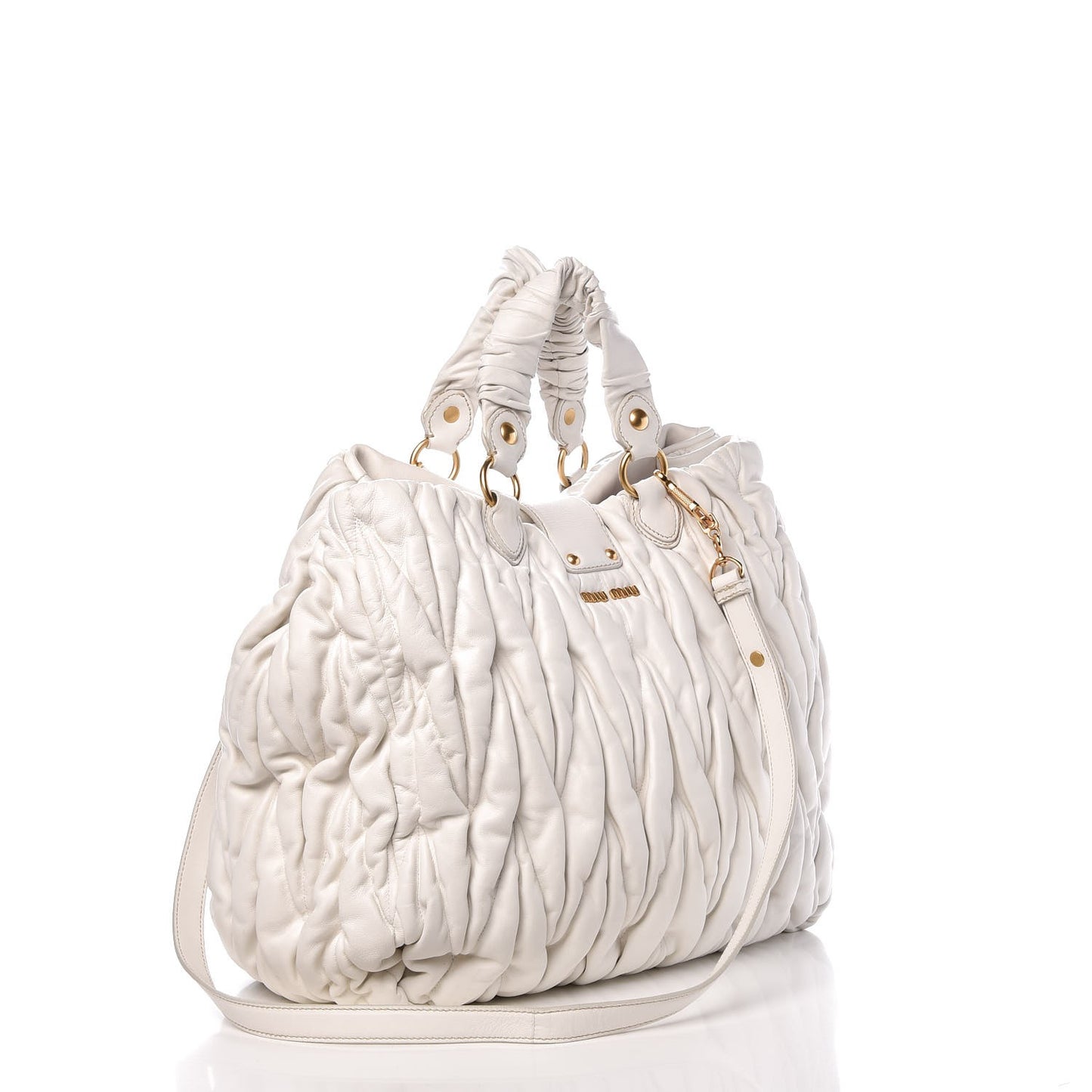 Nappa Matelasse Shopping Tote Bianco