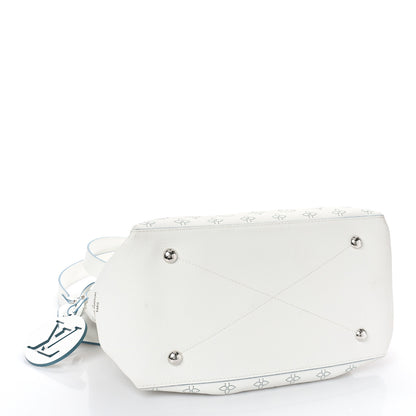 Louis Vuitton Mahina Beaubourg Hobo MM Snow Orage Blue 4 of 8