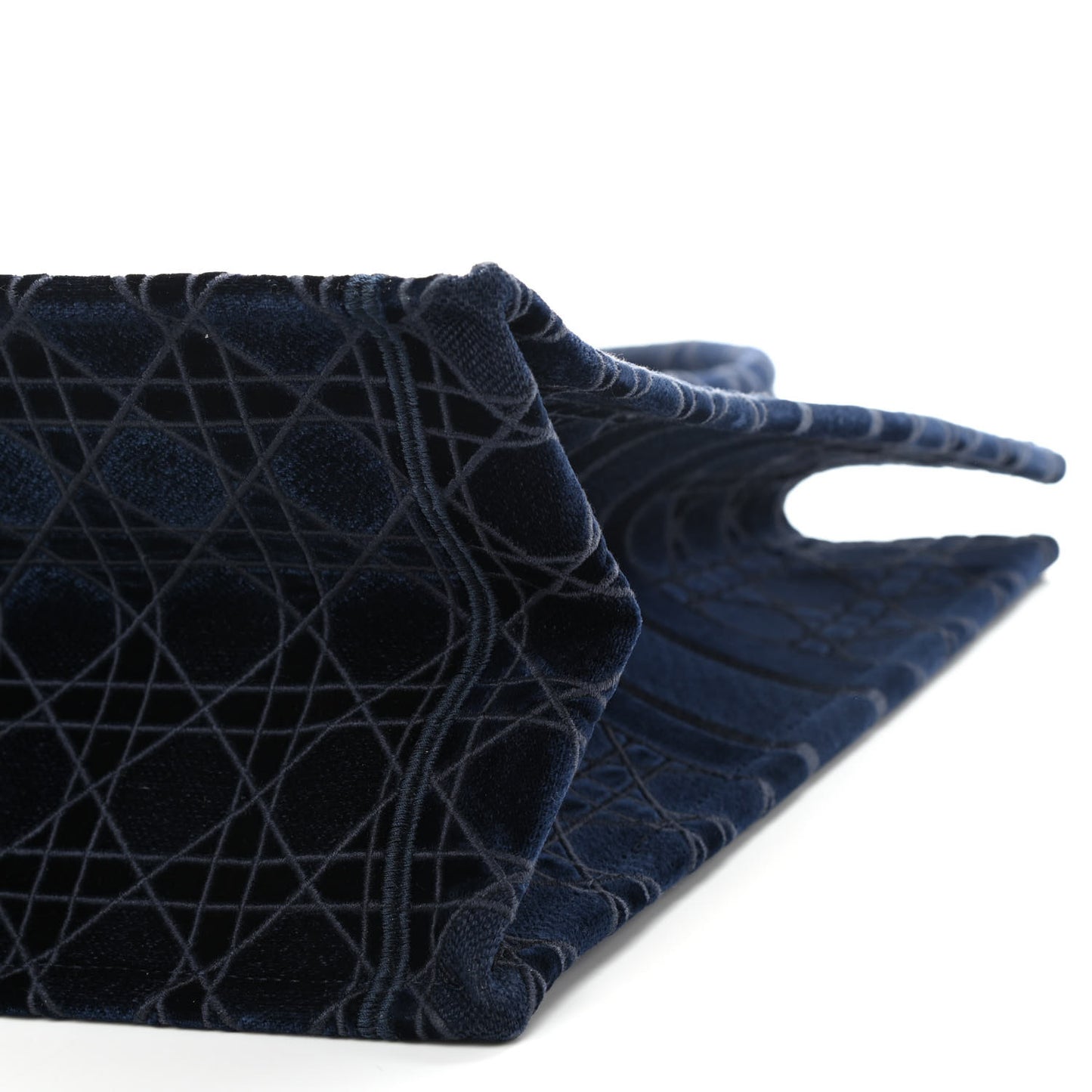Velvet Cannage Large Book Tote Navy Blue