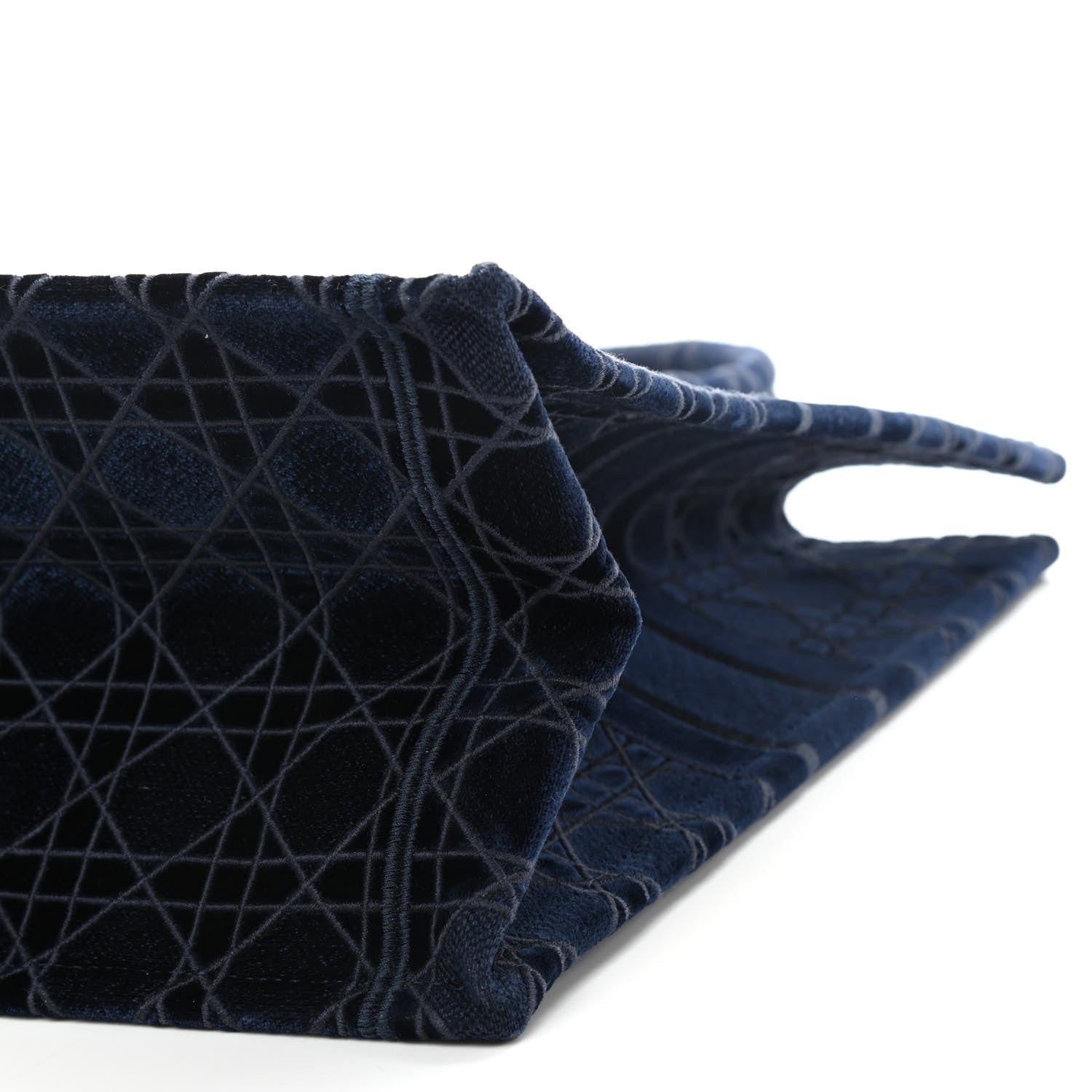 Christian Dior Velvet Cannage Large Book Tote Navy Blue 9 of 10
