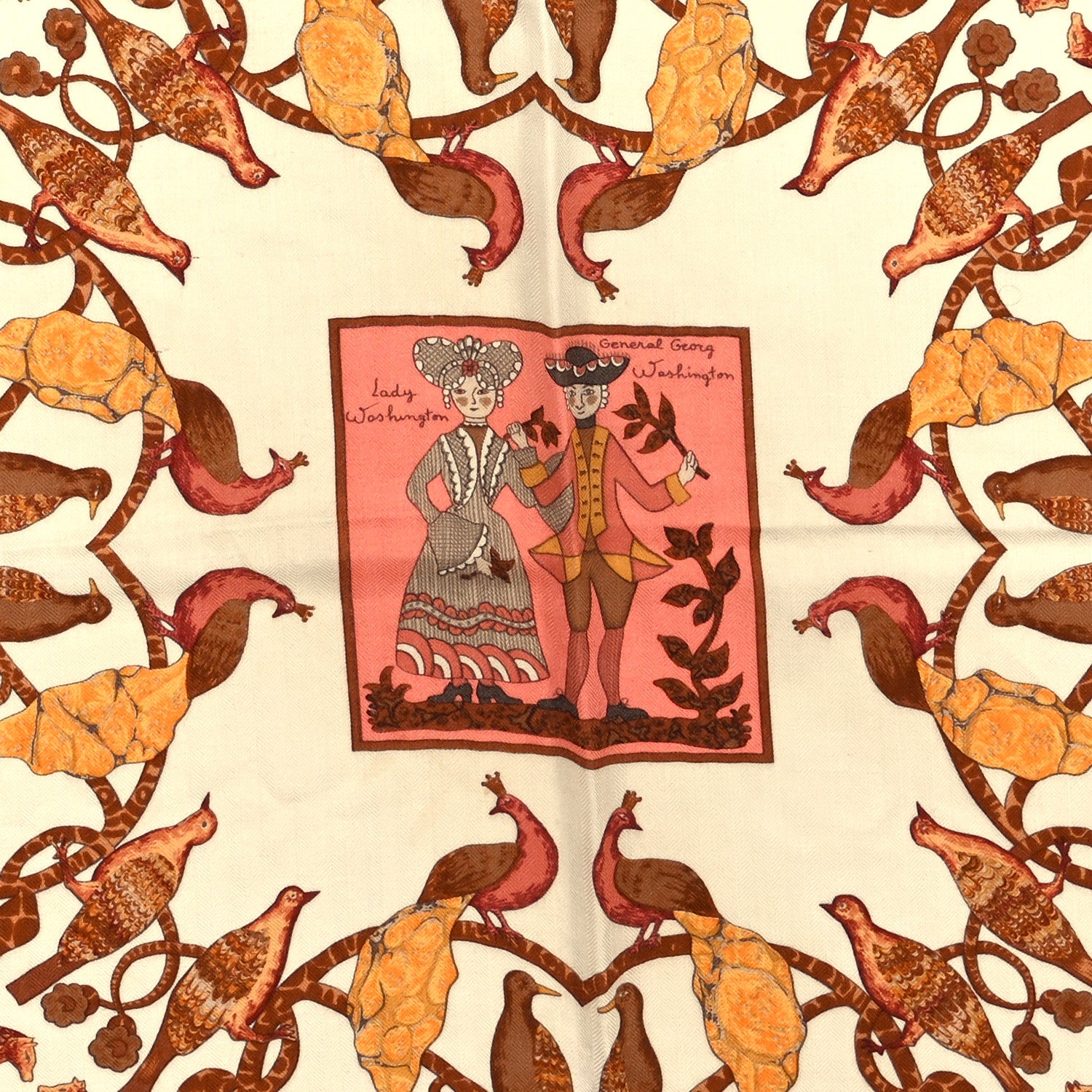 Hermes Cashmere Silk Early America Scarf 90 2 of 4