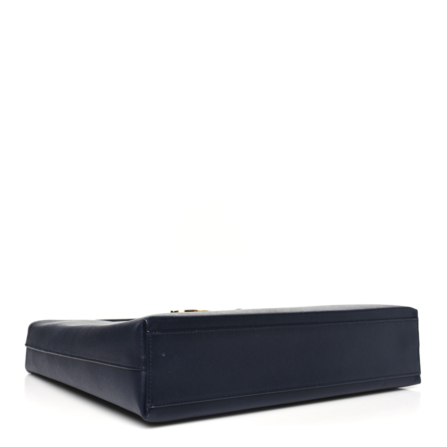 Salvatore Ferragamo Hammered Calfskin Trifolio Shoulder Bag Navy 4 of 9