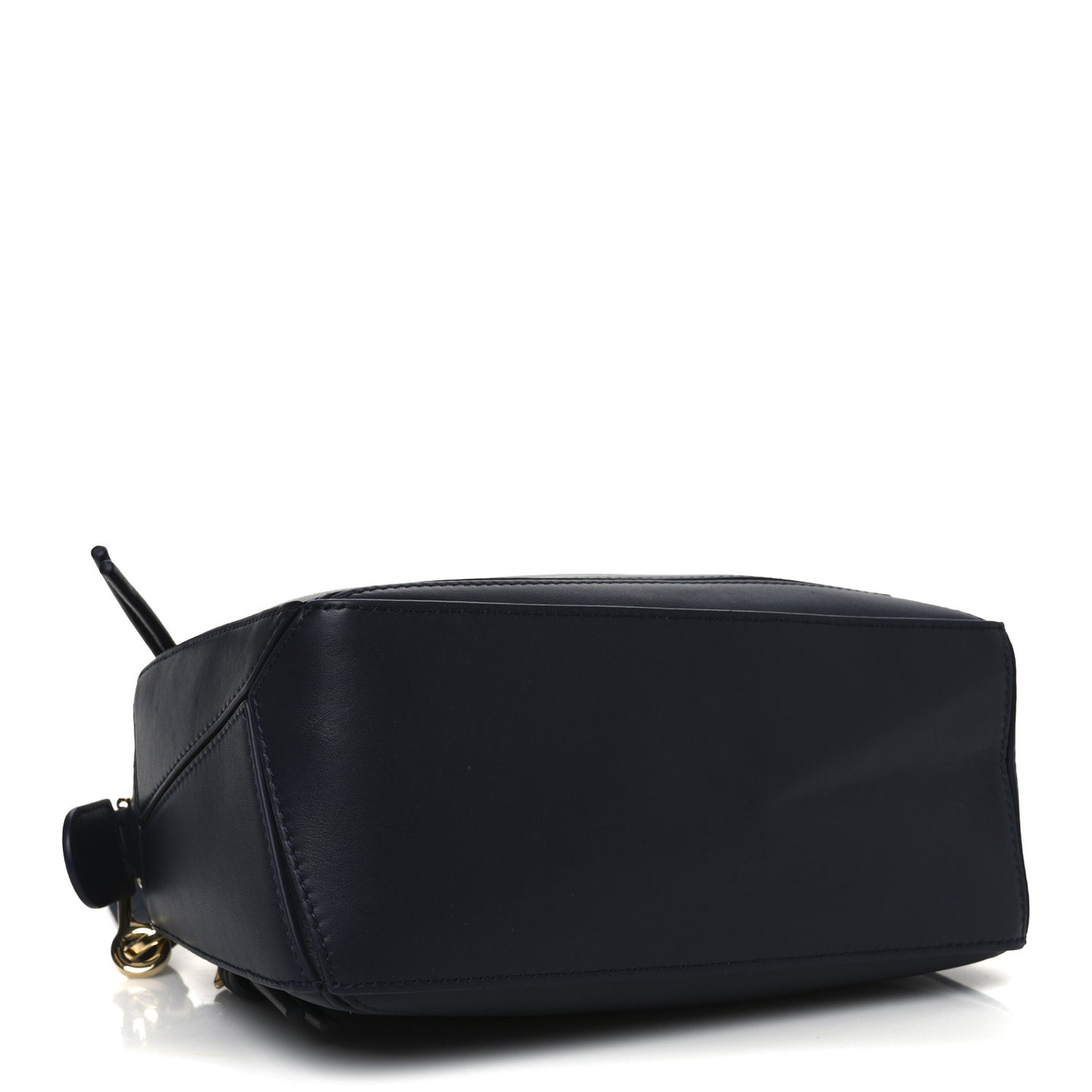 Calfskin Small Woven Puzzle Bag Dark Ink Dark Khaki