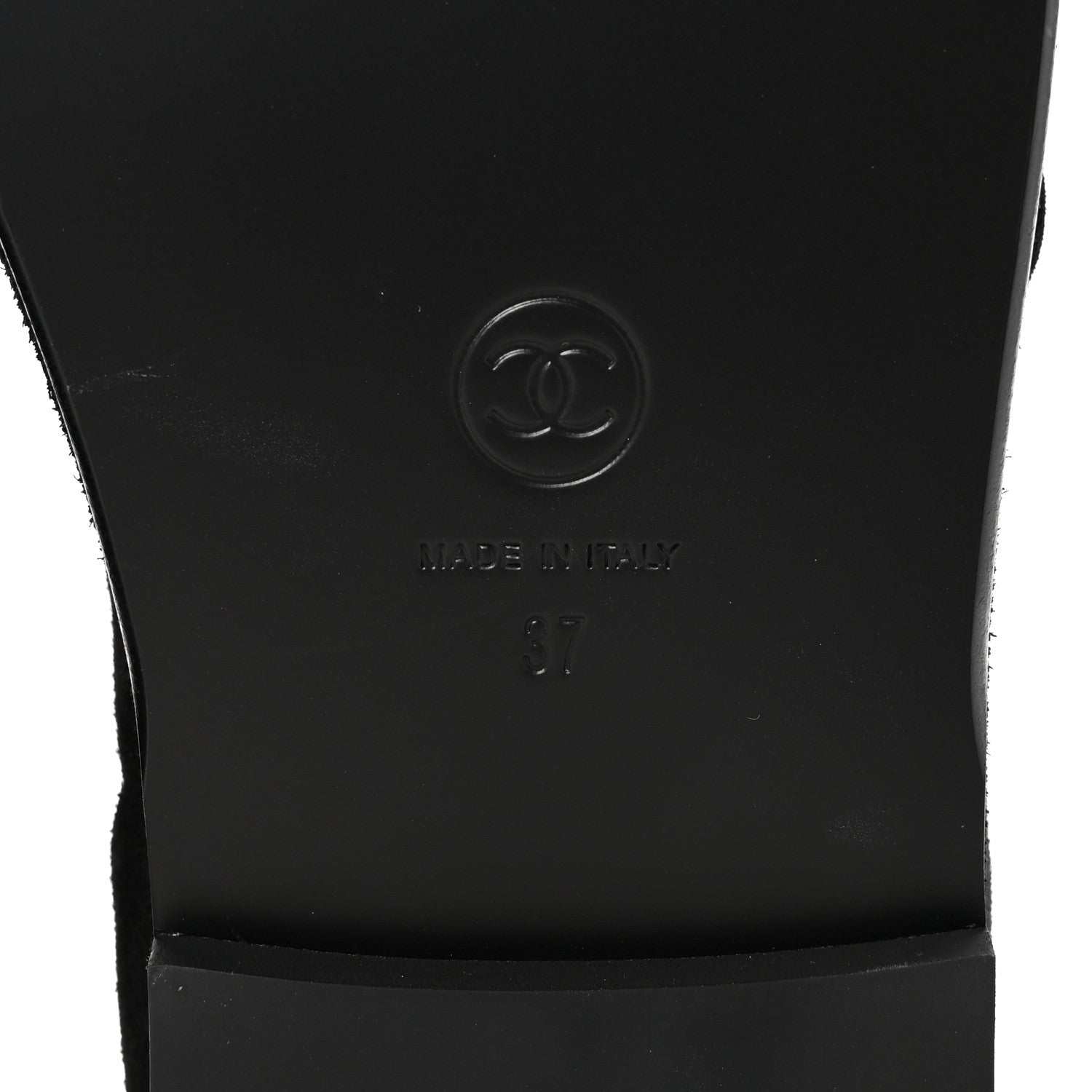 Chanel Suede Cap Toe CC Mary Jane Flats 37 Black 1778938