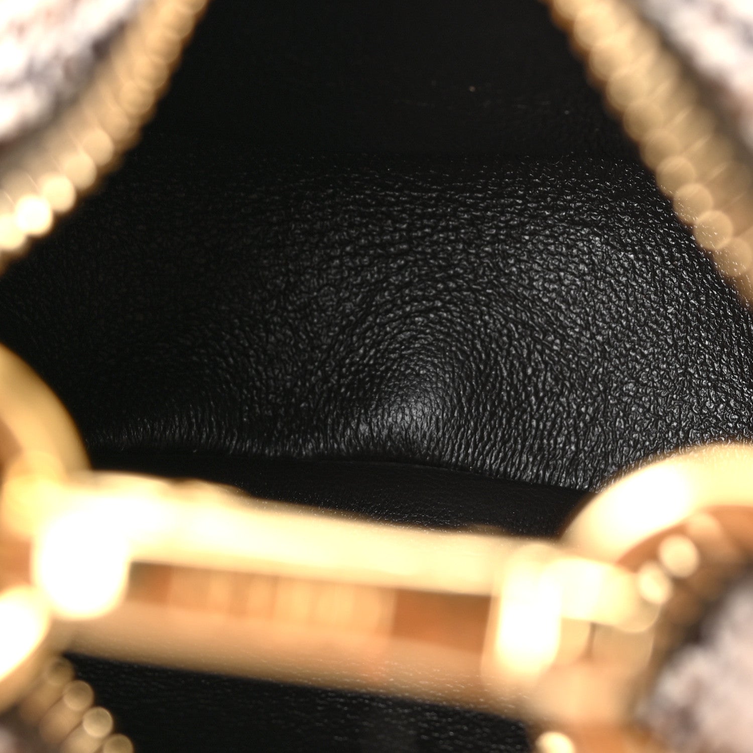 Fendi Wool Nappa Micro Houndstooth Nano Fendigraphy Hobo Charm Beige Moro 6 of 8