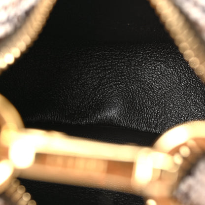 Fendi Wool Nappa Micro Houndstooth Nano Fendigraphy Hobo Charm Beige Moro 6 of 8