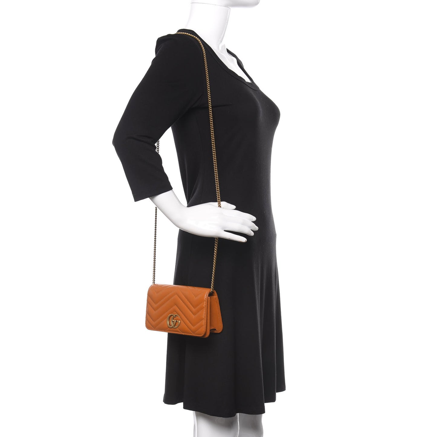 Calfskin Matelasse GG Marmont Mini Bag Cognac