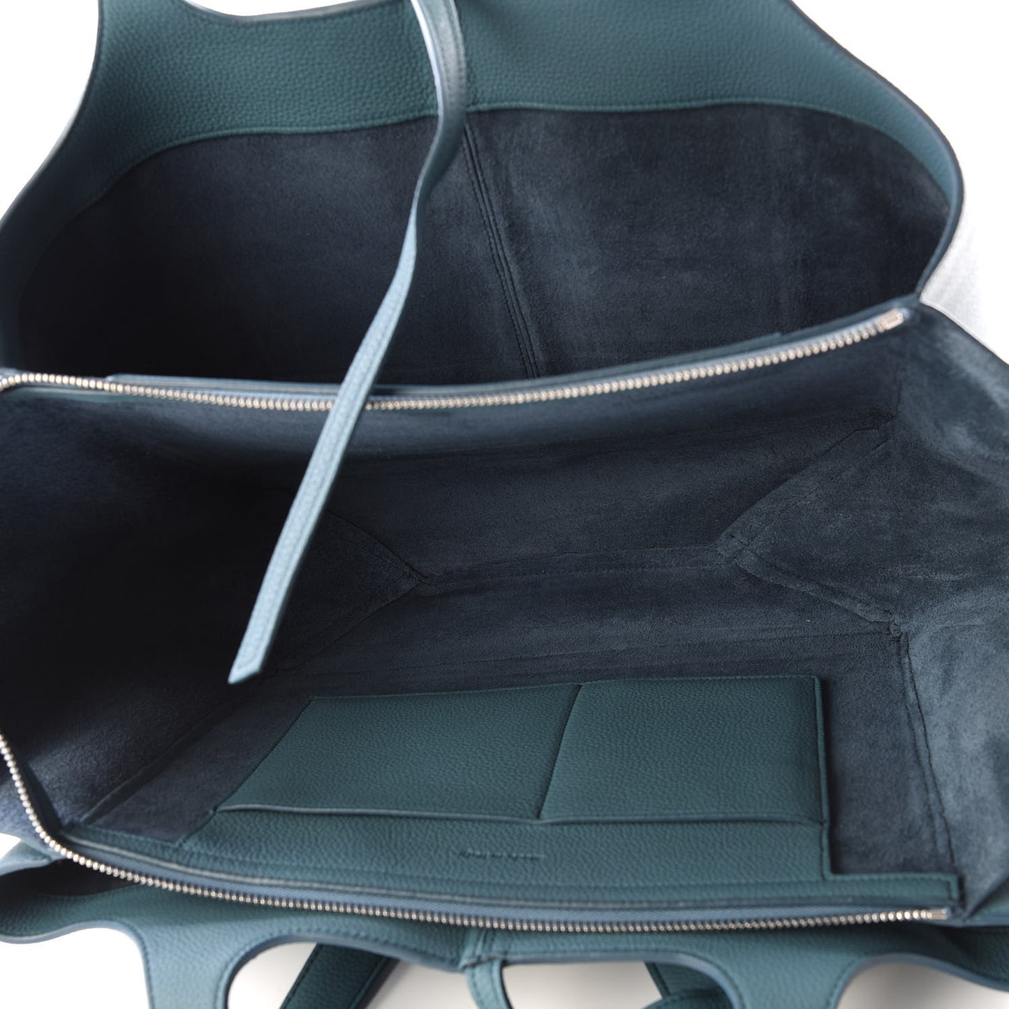 Baby Grained Calfskin Medium Tri-Fold Bag Ocean