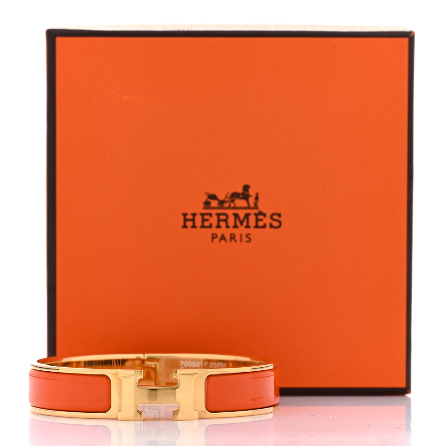 Enamel Narrow Clic Clac H Bracelet PM Orange