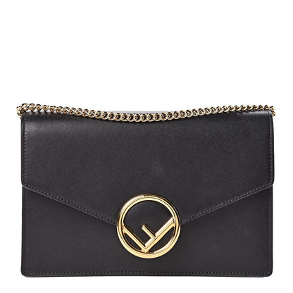 Fendi Vitello Liberty Lucido F is Fendi Medium Envelope Wallet on Chain Black 1 of 14
