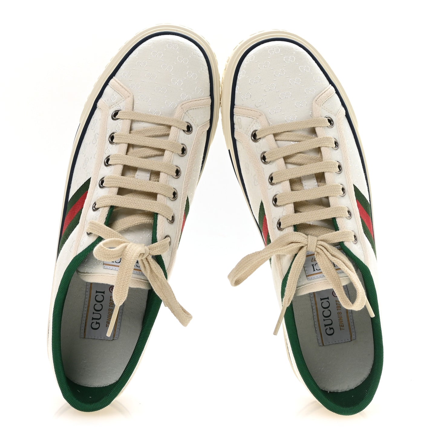 Jacquard Mini GG Monogram Web Womens 1977 Tennis Sneakers 41 White