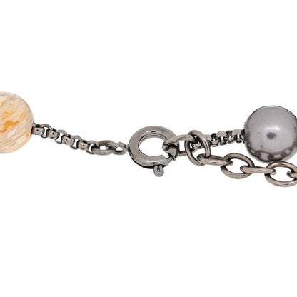 Louis Vuitton Metal Resin Opal LV Beads Bracelet Black 4 of 4