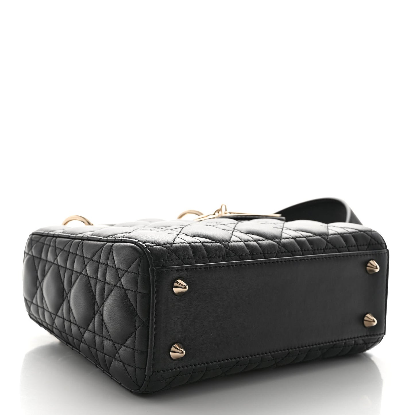 CHRISTIAN DIOR Lambskin Cannage Small My ABCDior Lady Dior Black