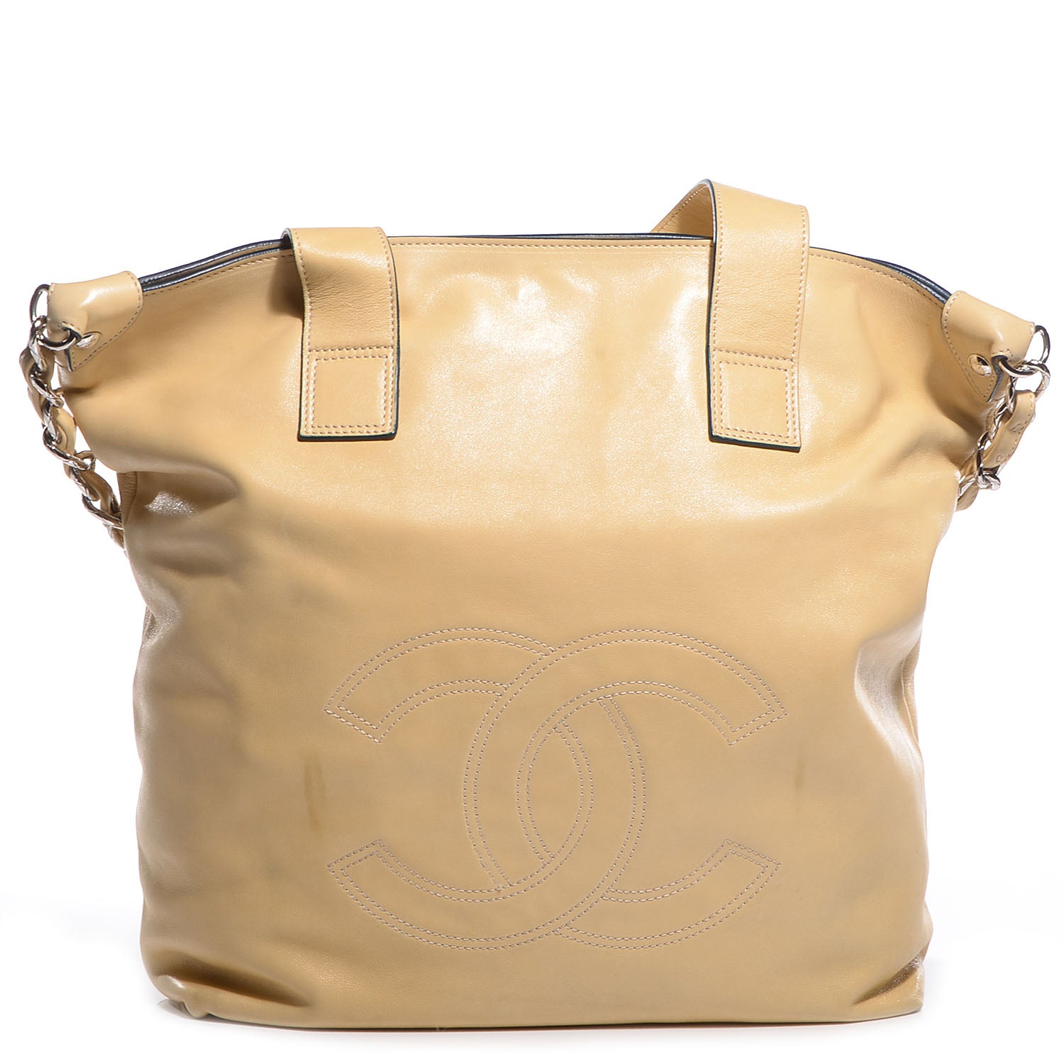 Chanel Lambskin North South Edgy Tote Beige 1 of 7