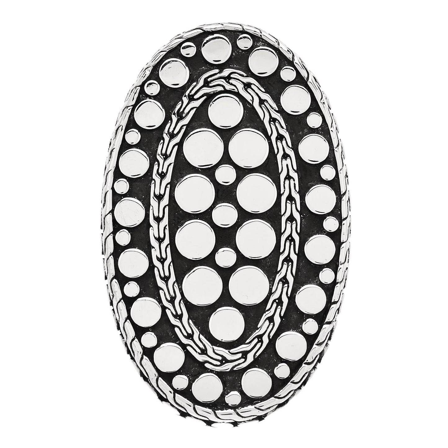 Sterling Silver Dot Oval Ring 54 7