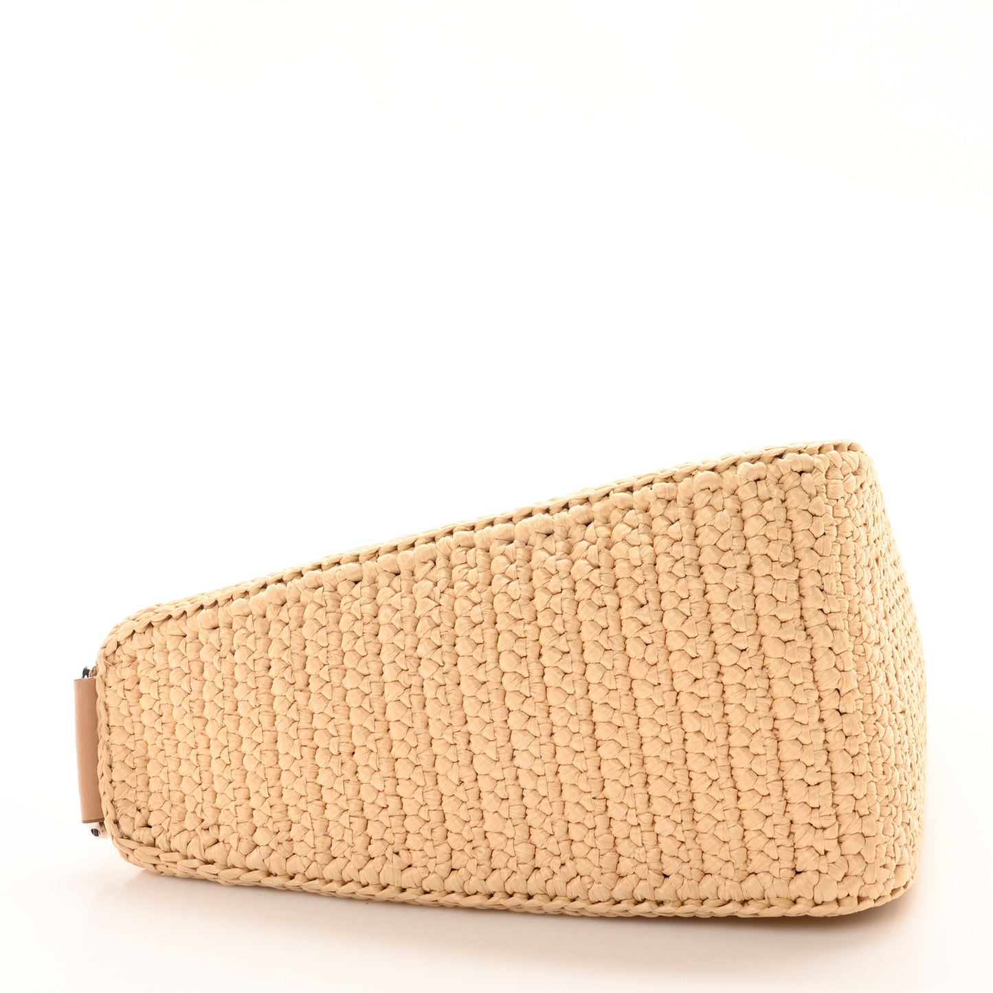 Yarn Raffia Effect Crochet Triangle Shoulder Bag Naturale