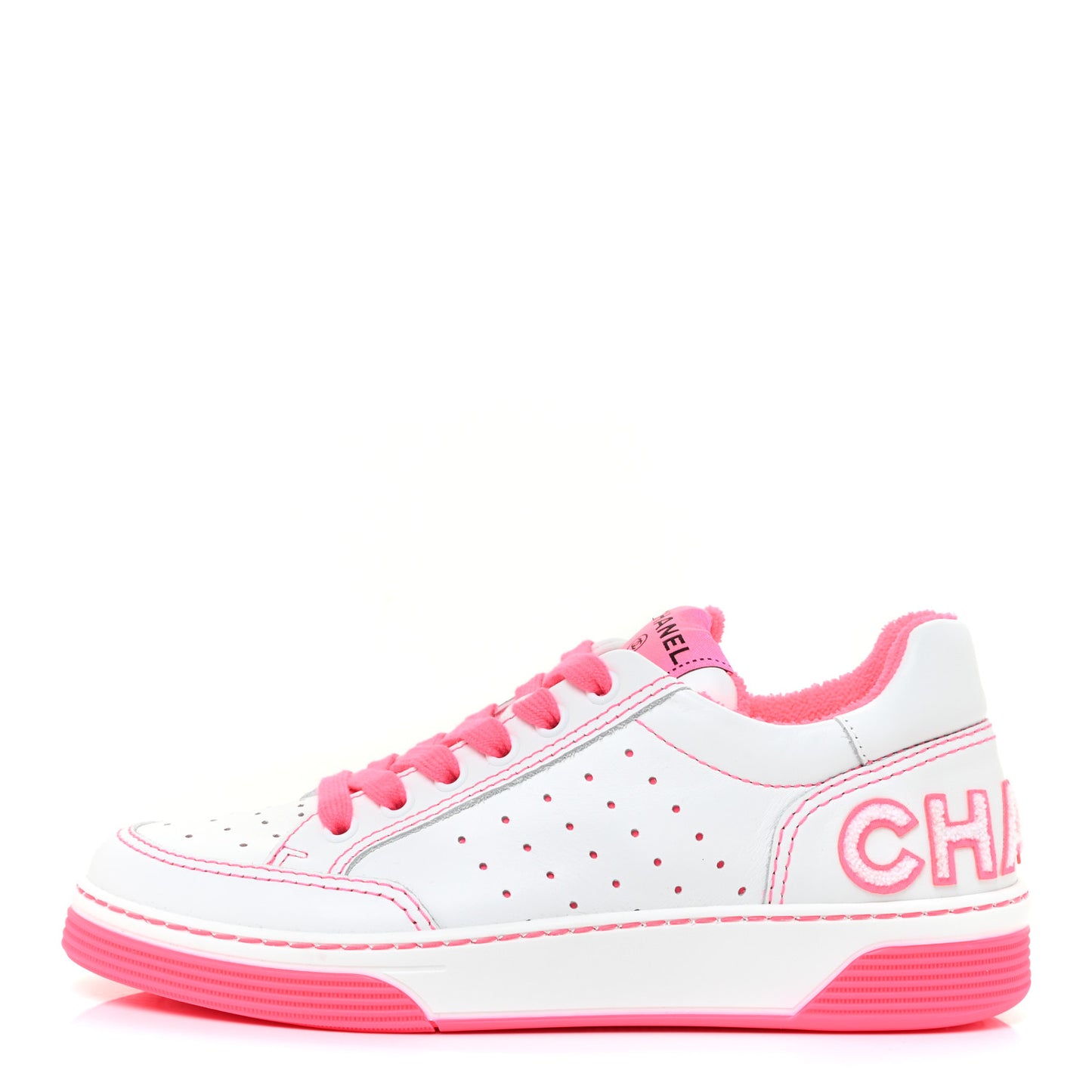 Calfskin Womens Logo Sneakers 36 Fuchsia White