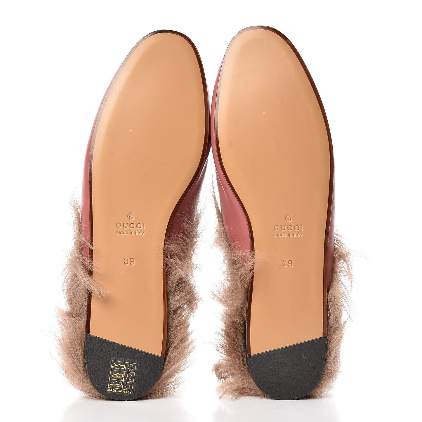 Calfskin Fur Womens Princetown Slippers 39 Lipstick Rose Natural