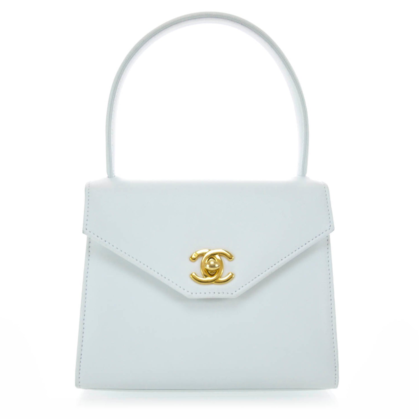 Leather Small Kelly Flap Bag White