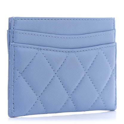 Chanel Lambskin Quilted Card Holder Light Blue 3 of 9