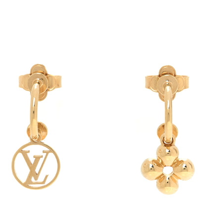 Louis Vuitton Brass Blooming Earrings Gold 1 of 4