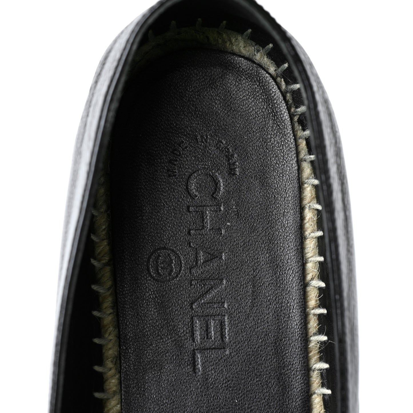 Patent Calfskin Crystal CC Espadrilles 41 Black