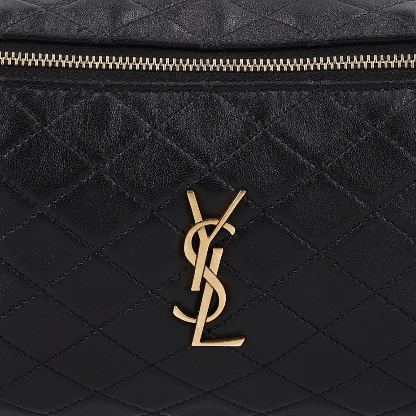 Lambskin Quilted Gaby Vanity Case Black