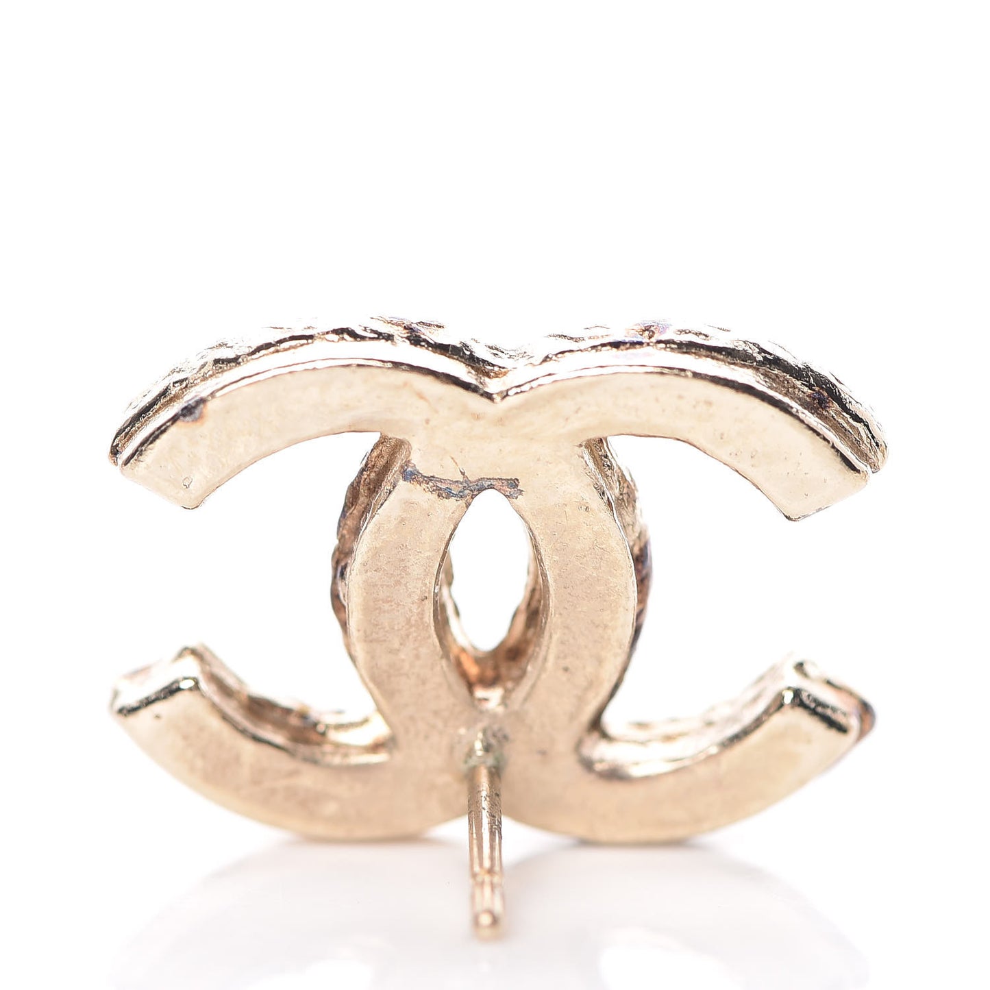 Metal Twisted CC Earrings Gold