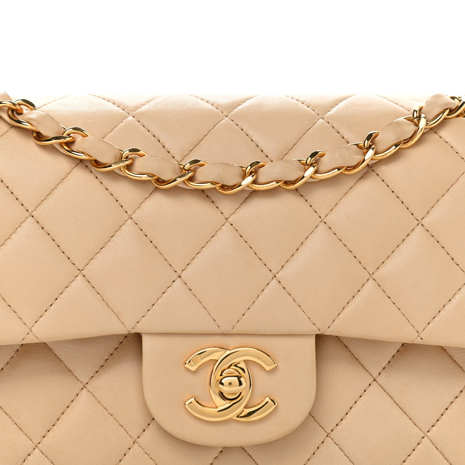 Chanel Lambskin Quilted Small Double Flap Beige 8 of 15