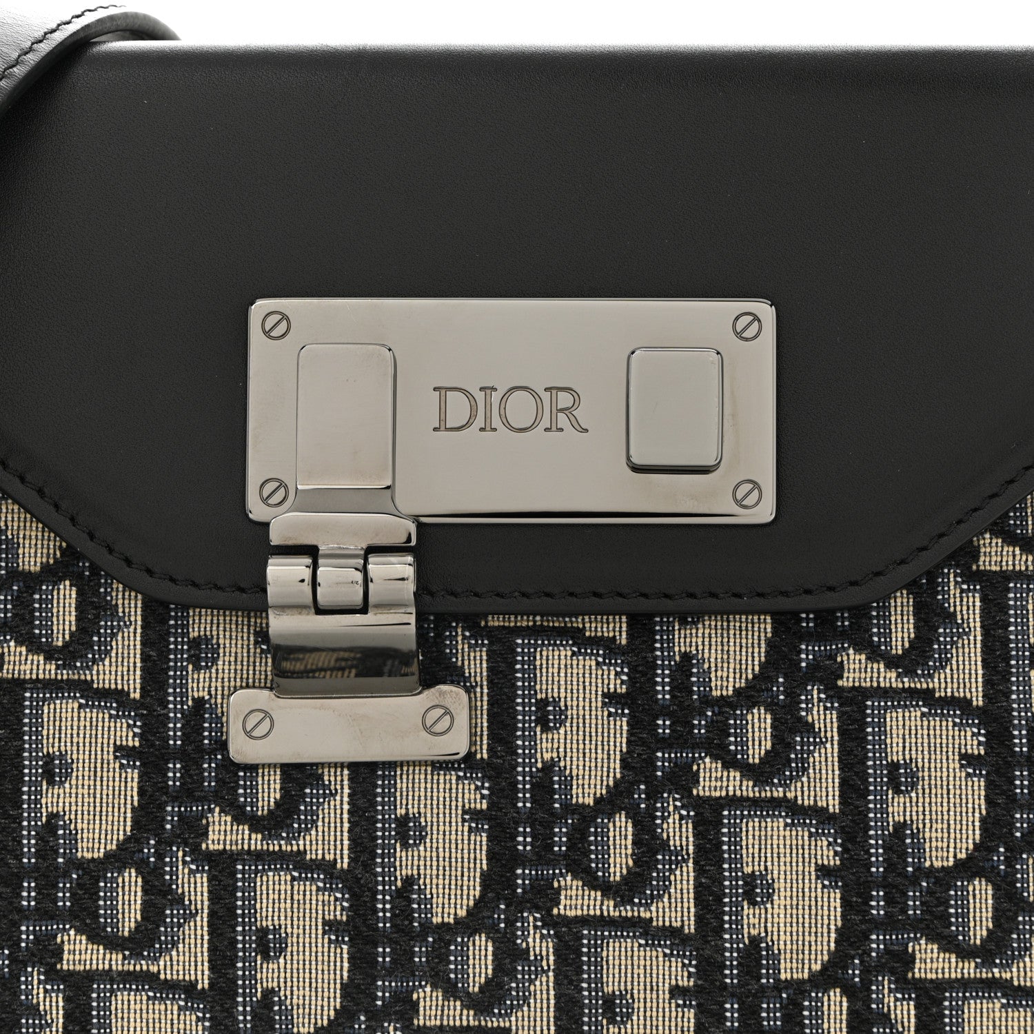 Christian Dior Oblique Smooth Calfskin Messenger Beige Black 8 of 11