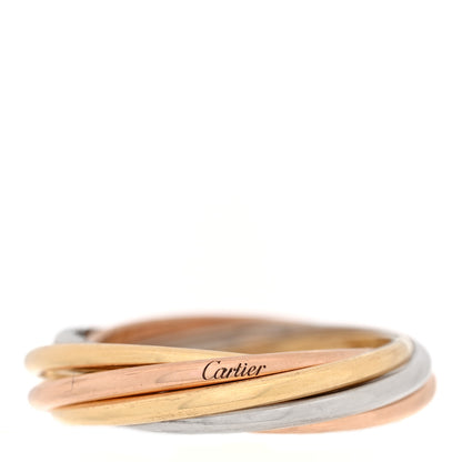 Cartier 18K Pink White Yellow Gold 7 Band Trinity Ring 52 6 1 of 4