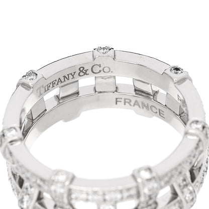 Tiffany Platinum Diamond Weave Band Ring 54 7 4 of 6