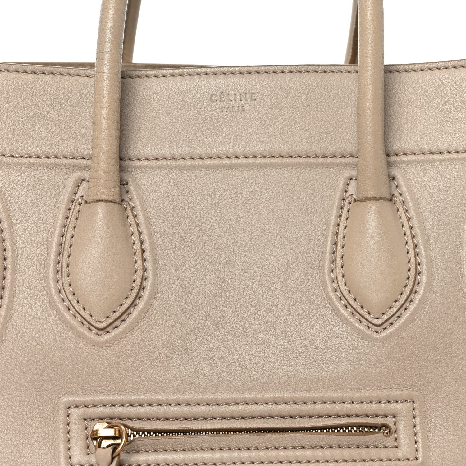 Celine Supple Calfskin Medium Phantom Luggage Beige 8 of 10