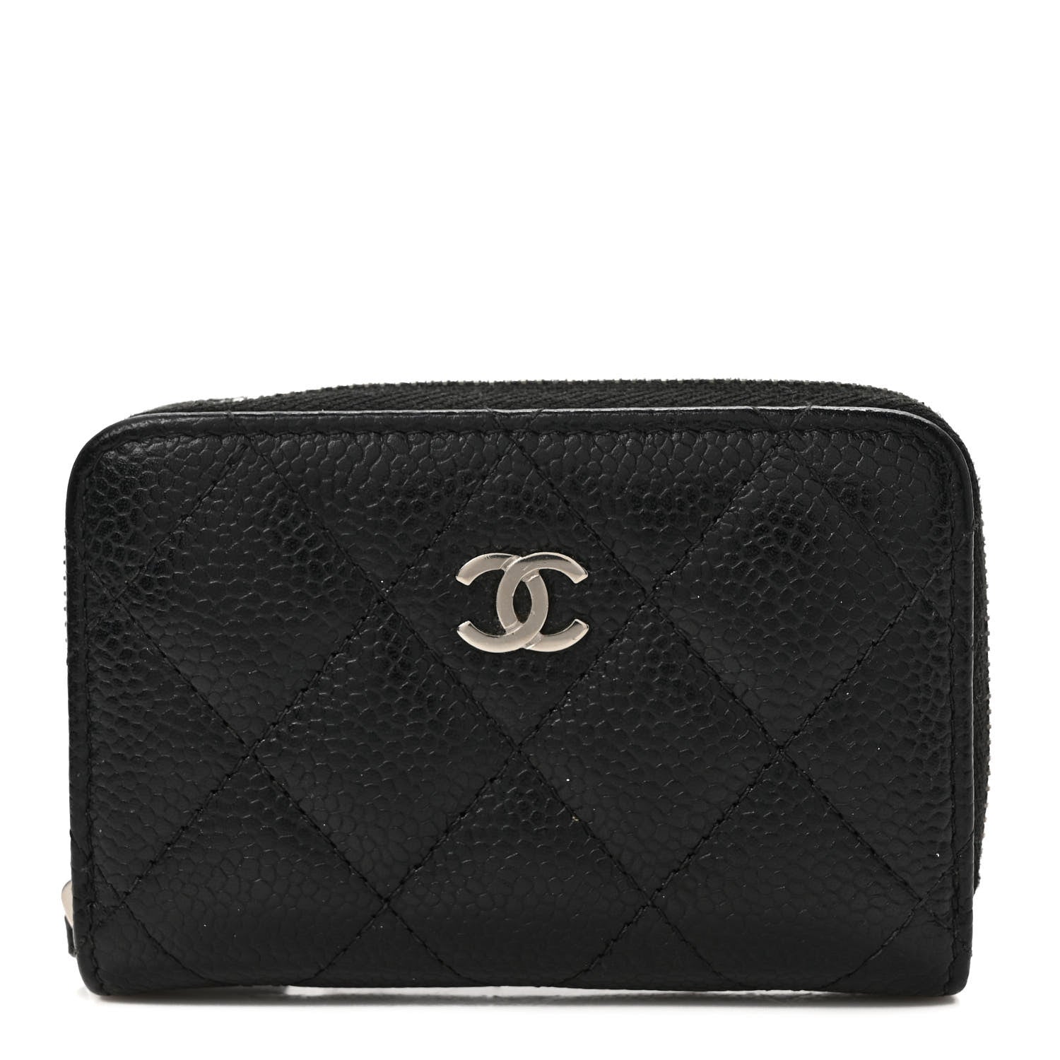 Chanel Caviar Quilted Zip Coin Purse Black 1 of 7