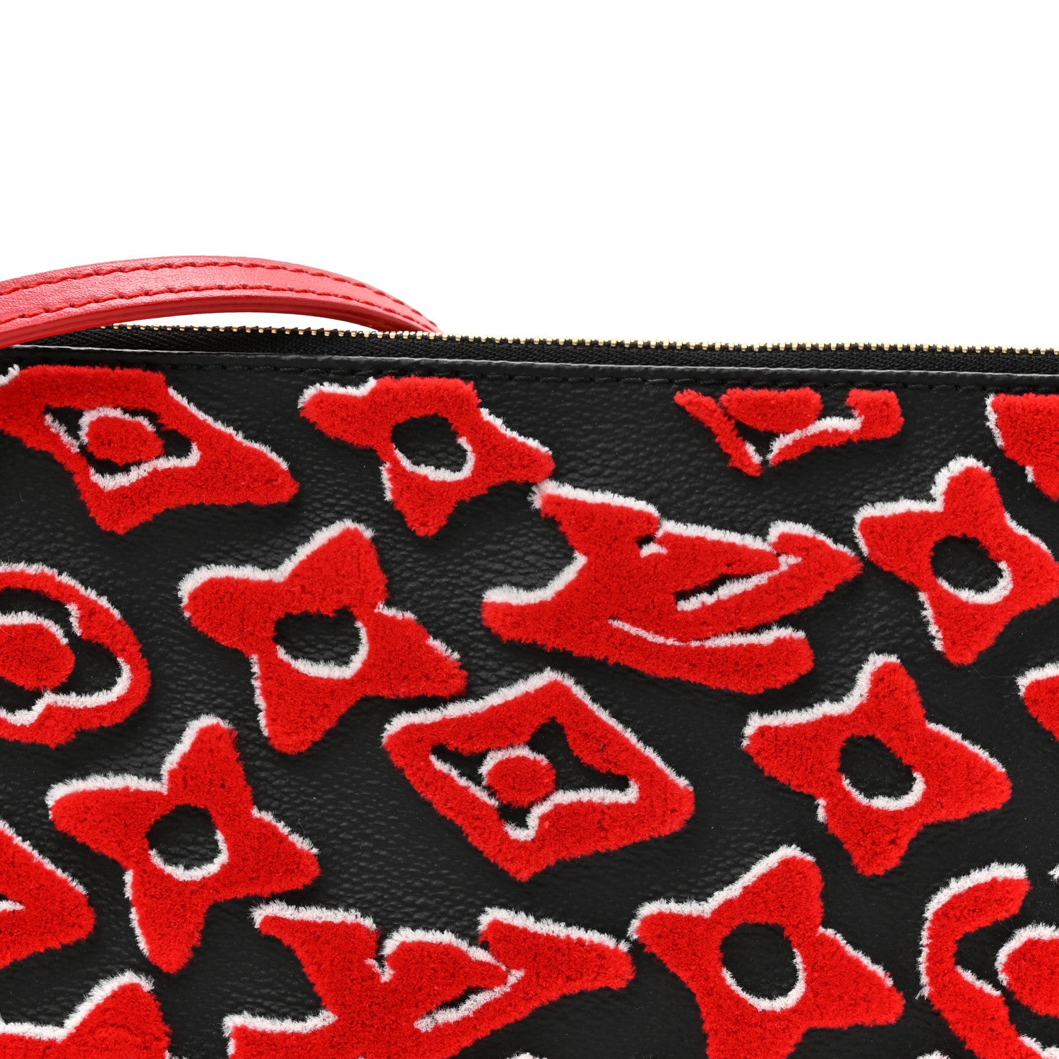 Louis Vuitton X UF Tufted Monogram Pochette Accessories Black Red Black Red 6 of 8